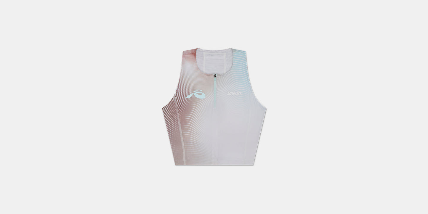 Ares™ Zip Front Race Crop - Minty Blue Gradient