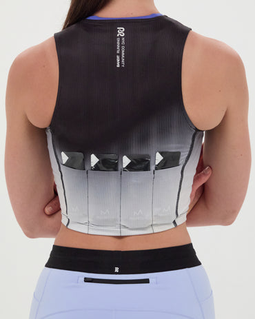 Ares™ Zip Front Race Crop - Black Gradient