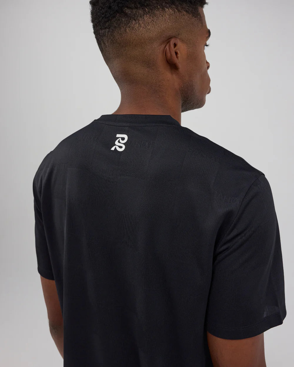 Bandit Cheque Jacquard Short Sleeve Tee - Unisex, Black