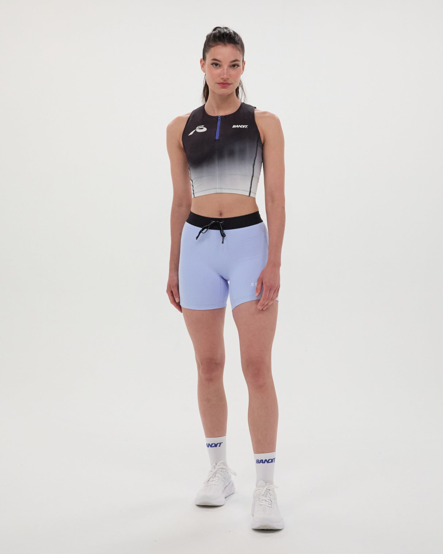 Ares™ Zip Front Race Crop - Black Gradient