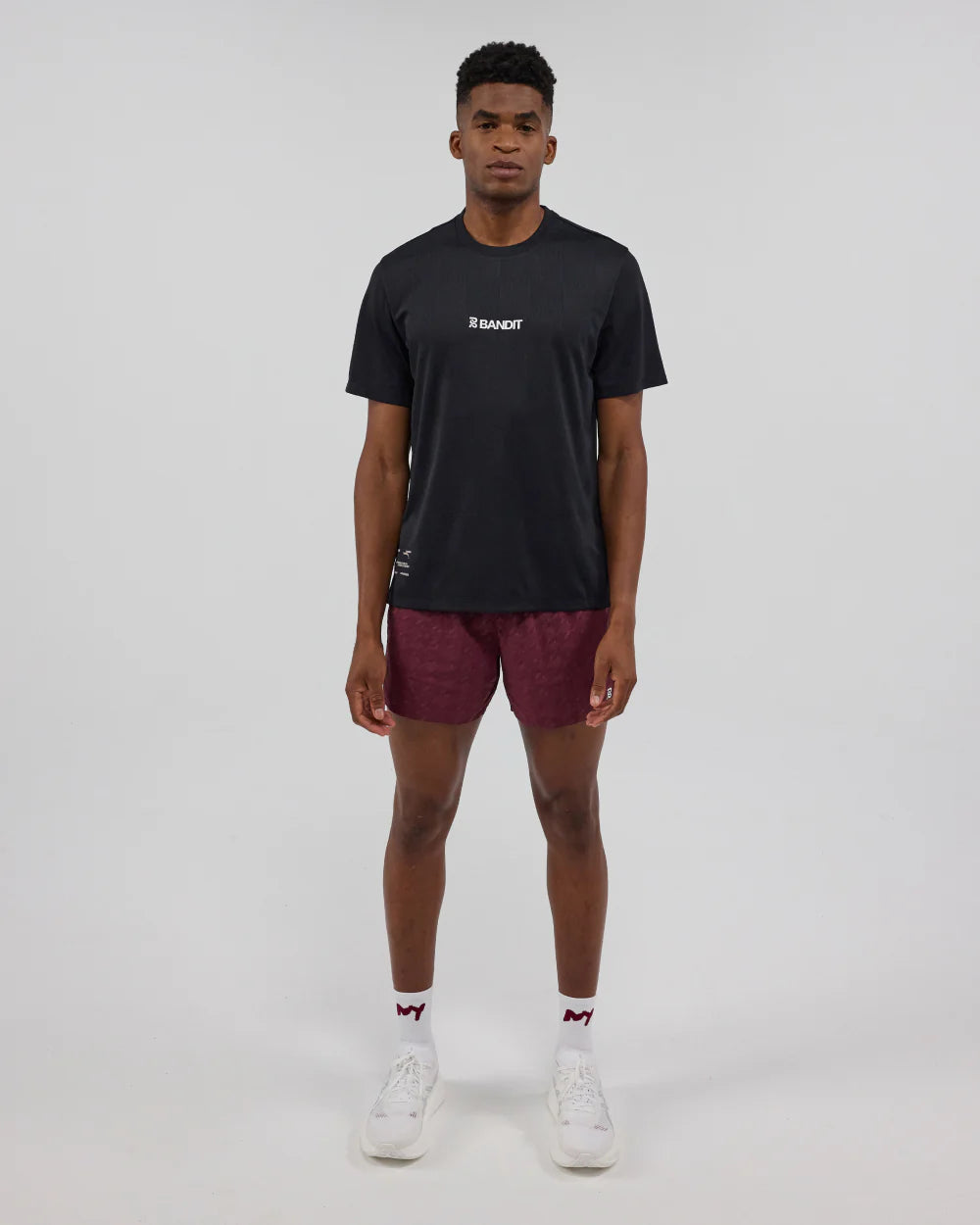 Bandit Cheque Jacquard Short Sleeve Tee - Unisex, Black