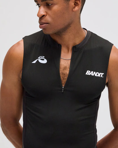 Ares™ Sleeveless Quarter Zip Distance Tank - Black