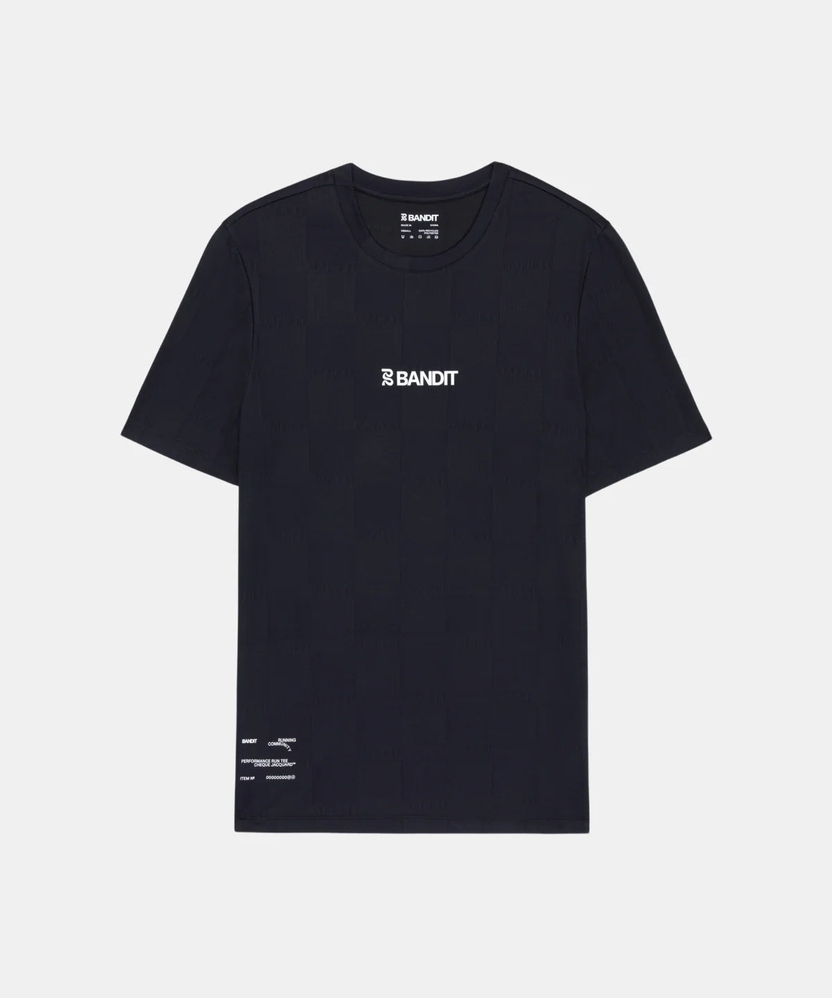 Bandit Cheque Jacquard Short Sleeve Tee - Unisex, Black