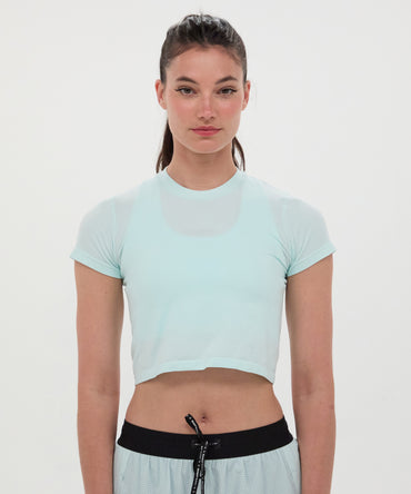 Women's Mercury Seamless™ Crop Tee - Minty Blue