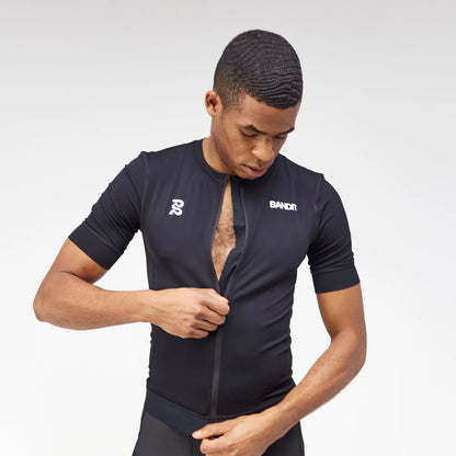 Ares Flex™ Men's Two-Way Zip Performance Tee - Black