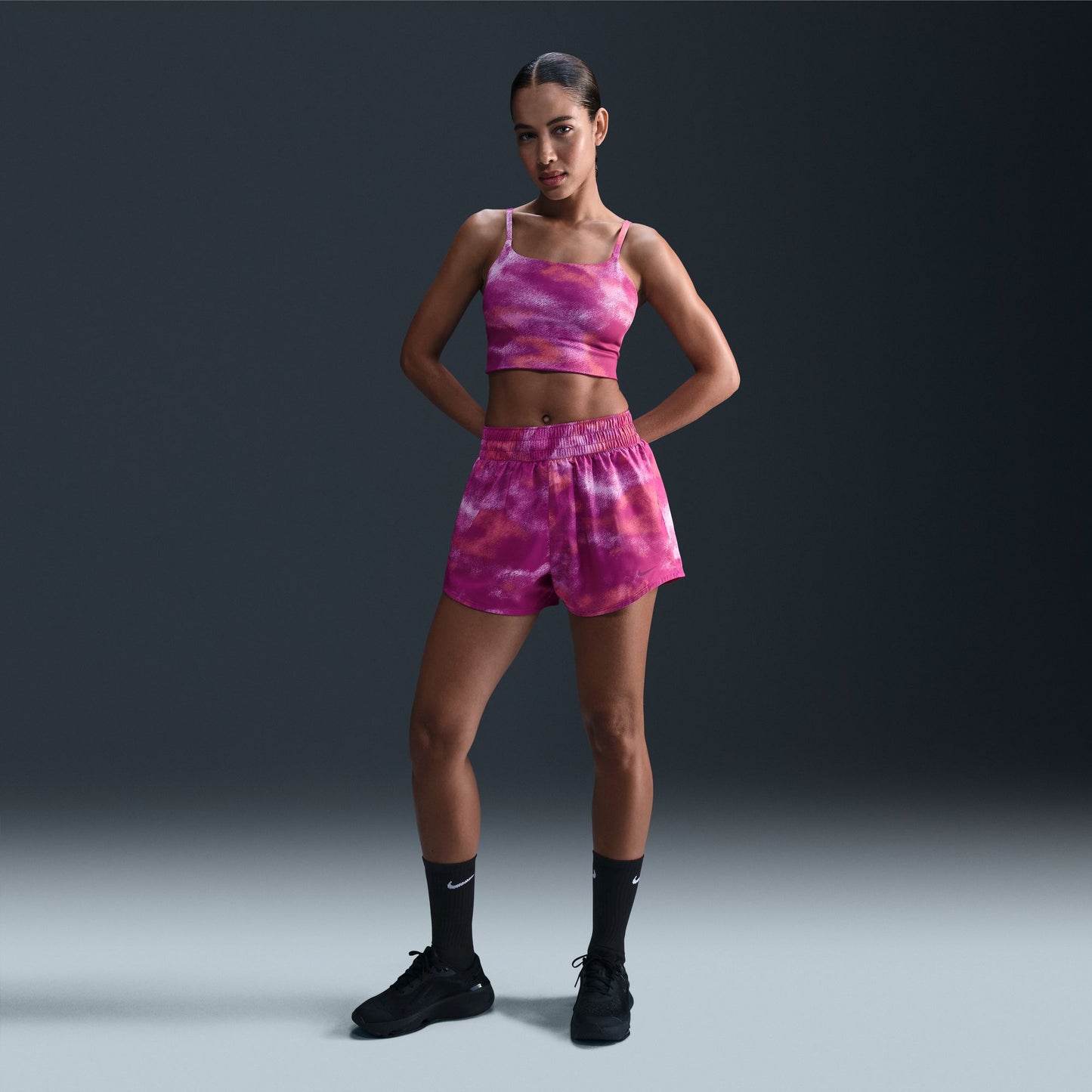 One - Women's Dri-FIT High-Waisted 3" Brief-Lined Printed Shorts