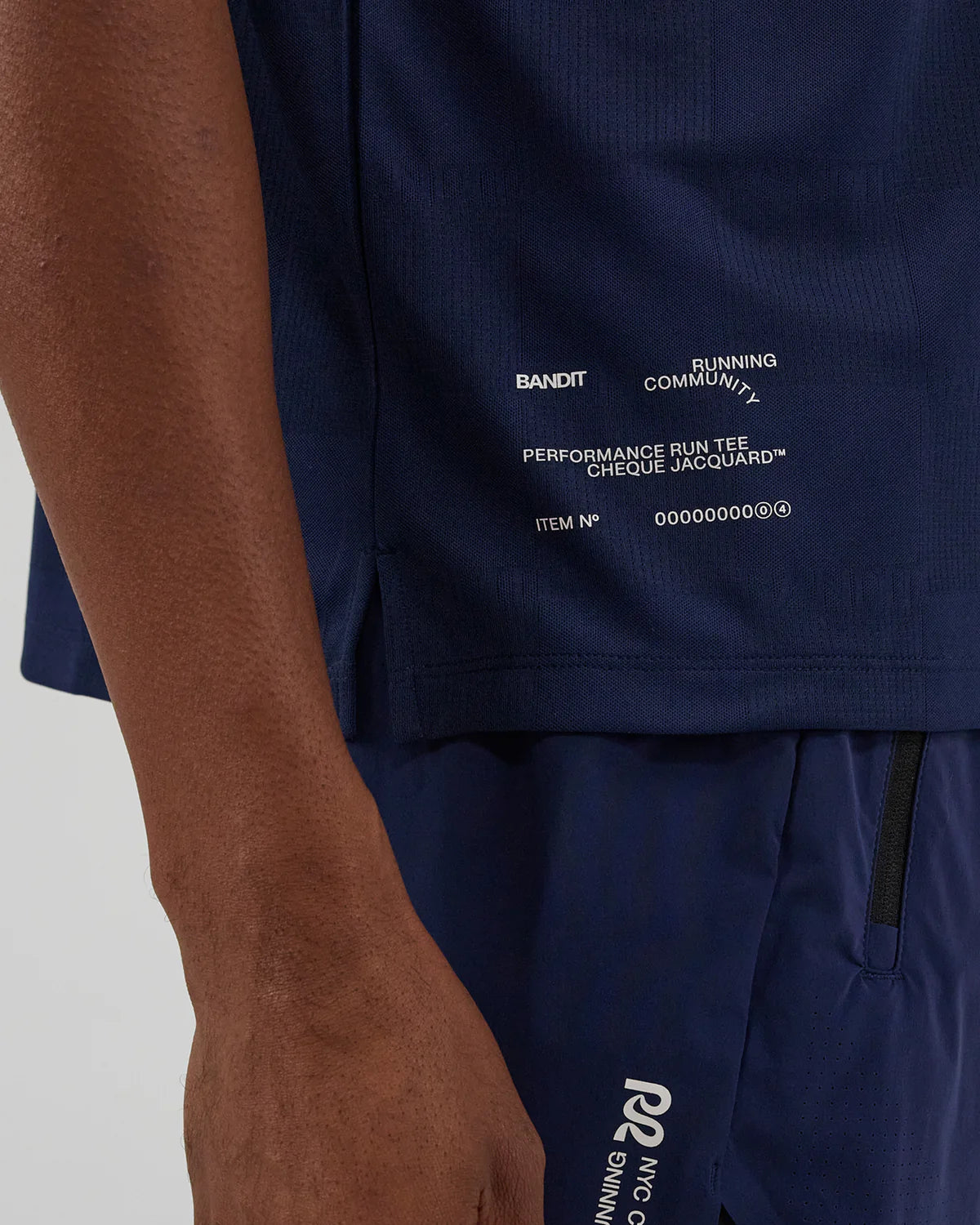 Bandit Cheque Jacquard Short Sleeve Tee - Unisex, NY Navy