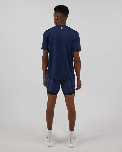 Bandit Cheque Jacquard Short Sleeve Tee - Unisex, NY Navy