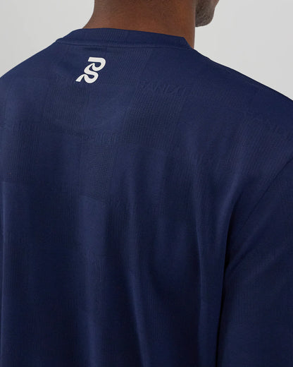 Bandit Cheque Jacquard Short Sleeve Tee - Unisex, NY Navy